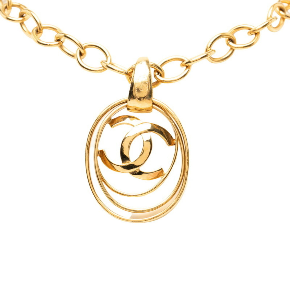 CHANEL Vintage Gold Logo Necklace - Picture 1 of 6